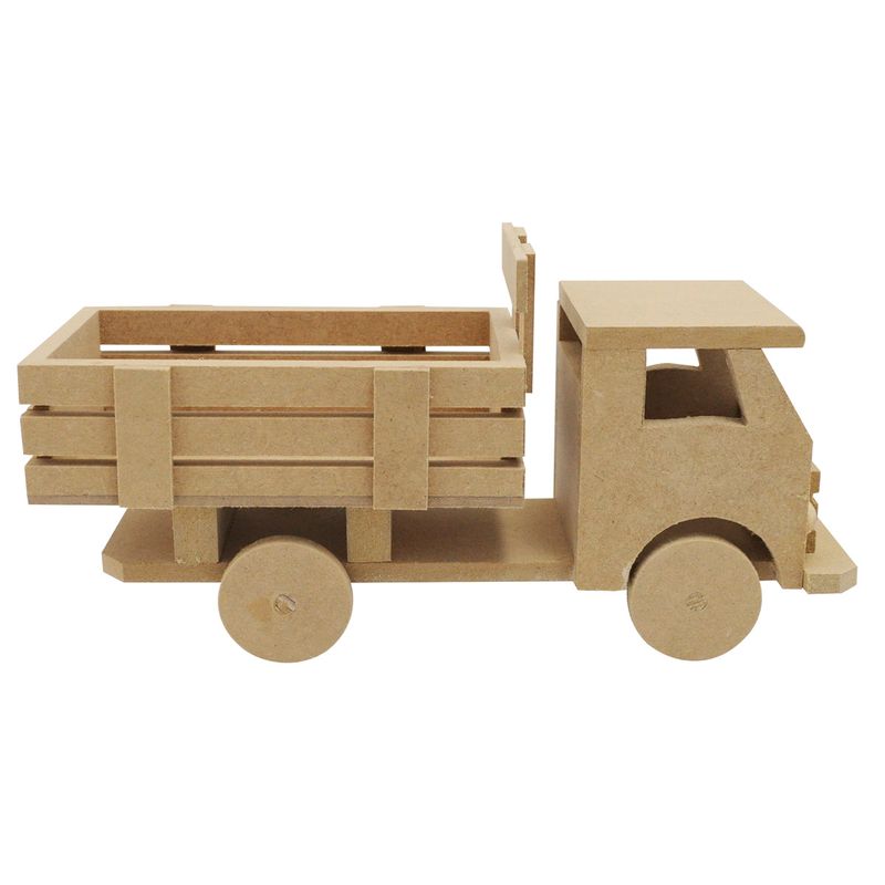 Miniatura Caminhão de Brinquedo com Carroceria 23x10x8 Mdf Madeira