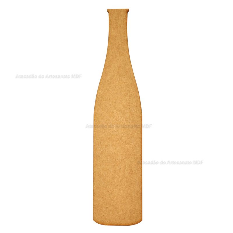 Aplique Formato Garrafa Decoração 19,5x5cm Mdf Madeira