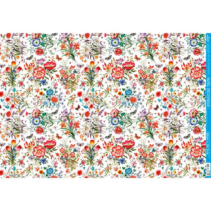 Papel Decoupage Flores Diversas Pd-1058 34,3x49 Litoarte
