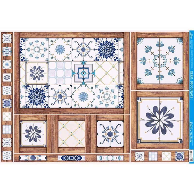 Papel Decoupage Azulejos Pd-1060 34,3x49 Litoarte