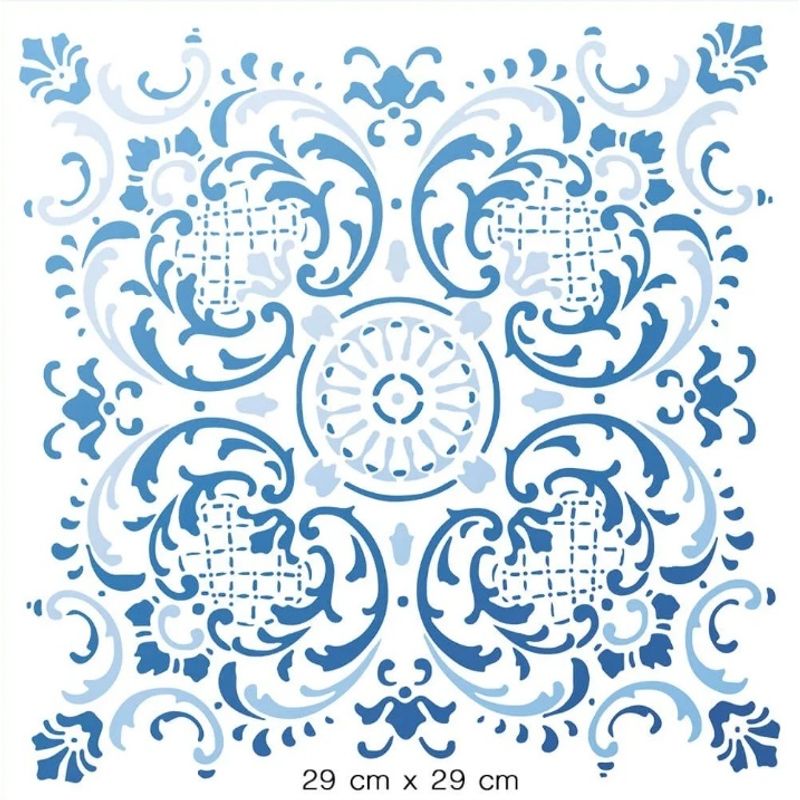 Stencil Pintura Azulejo de Arabescos 30x30 Stqg-024 Litoarte