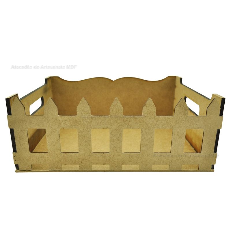 Cesto Bebê Utilidades Modelo Cercadinho 32x25x12 Mdf Madeira
