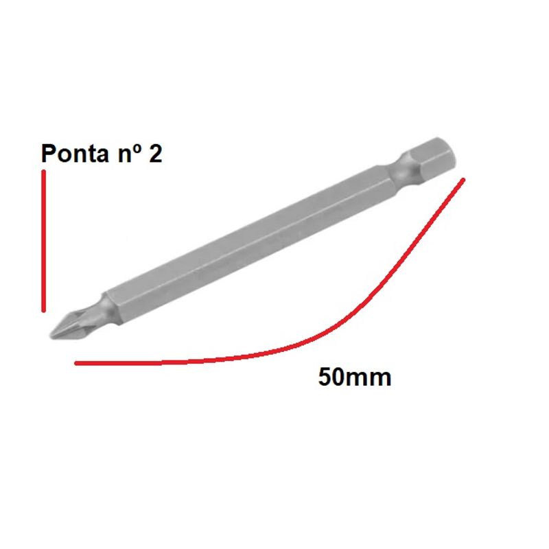 Ponteira Phillips N.2 Sx 1/4x2 50mm Jomarca