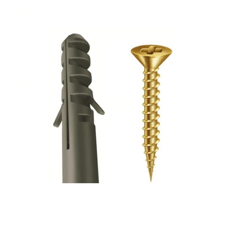 Pacote 5 Parafusos Philips 4x16 com Bucha Plastica para Parede Jomarca