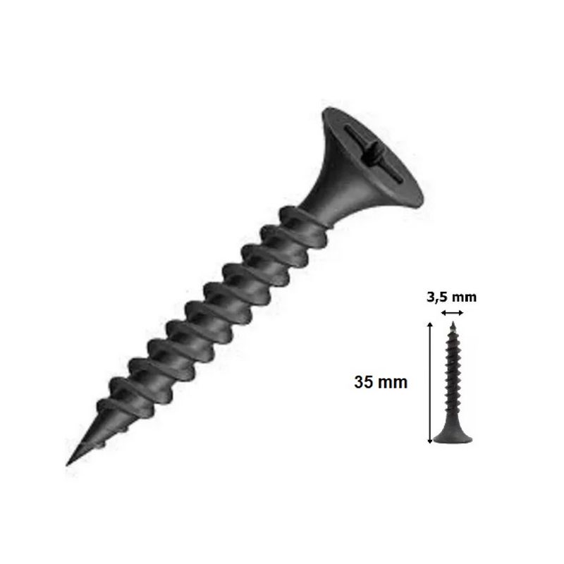 Parafuso Trombeta Ponta Agulha Philips 3,5 X 35 Preto Jomarca