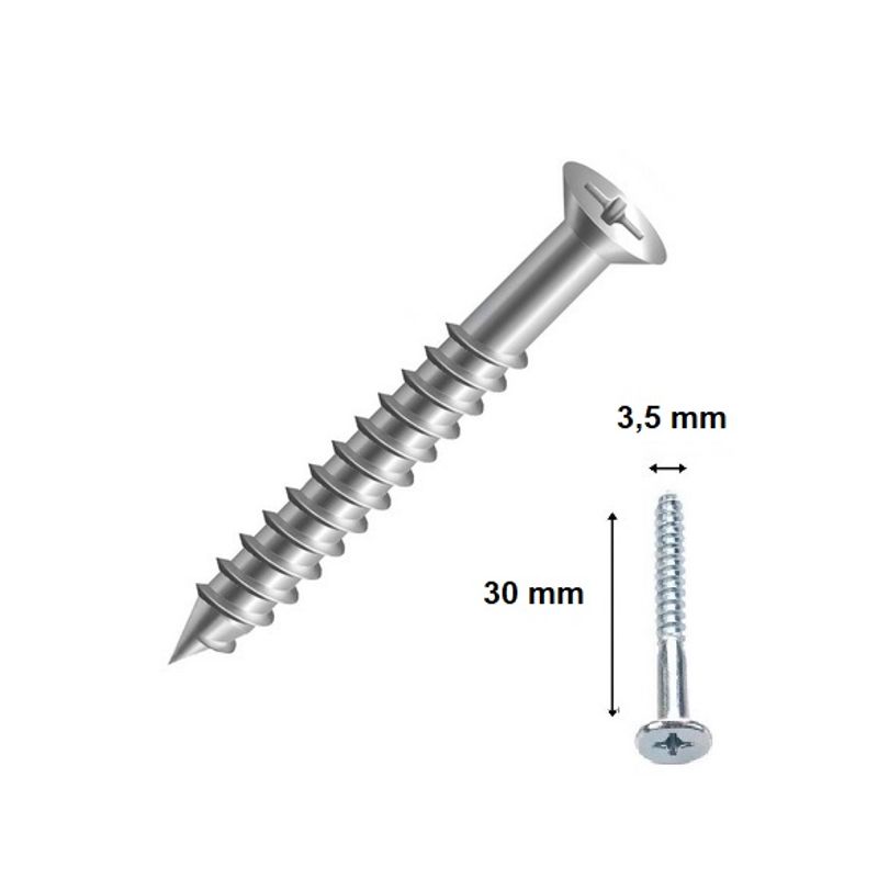 Parafuso para Madeira Philips Chata 3,5 X 30mm Zincado Jomarca