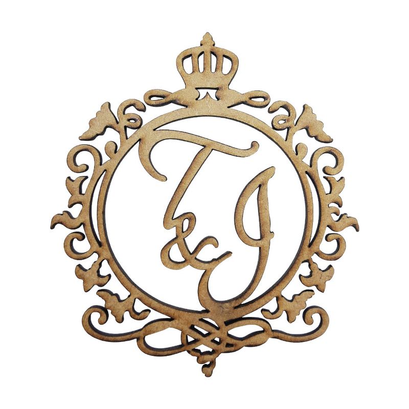 Kit 30 Aplique Brasão Coroa Personalizado 10cm Mdf Madeira