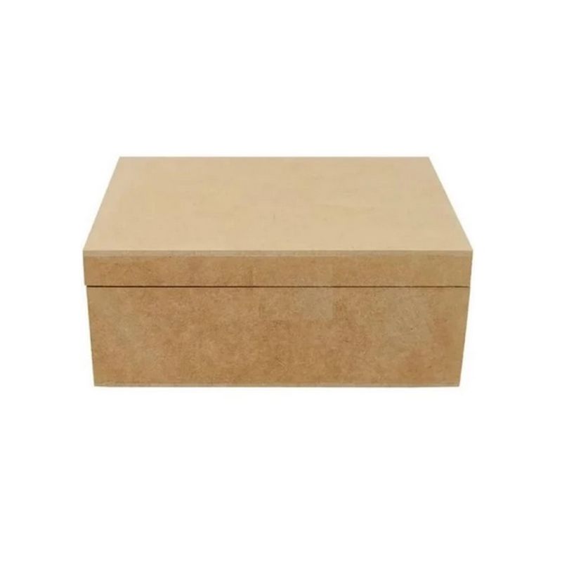 Caixa Quadrada com Dobradiça 14x14x6 Mdf Madeira