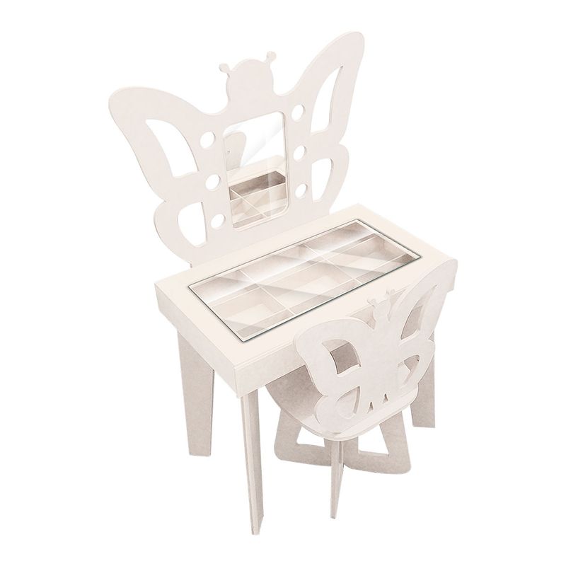 Penteadeira Infantil Borboleta Completa Mdf Madeira Pintado BRANCO