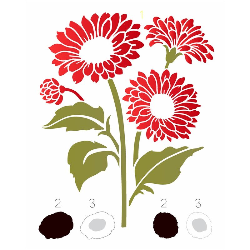 Stencil Pintura Flor Gerbera 3267 20x25 Opa