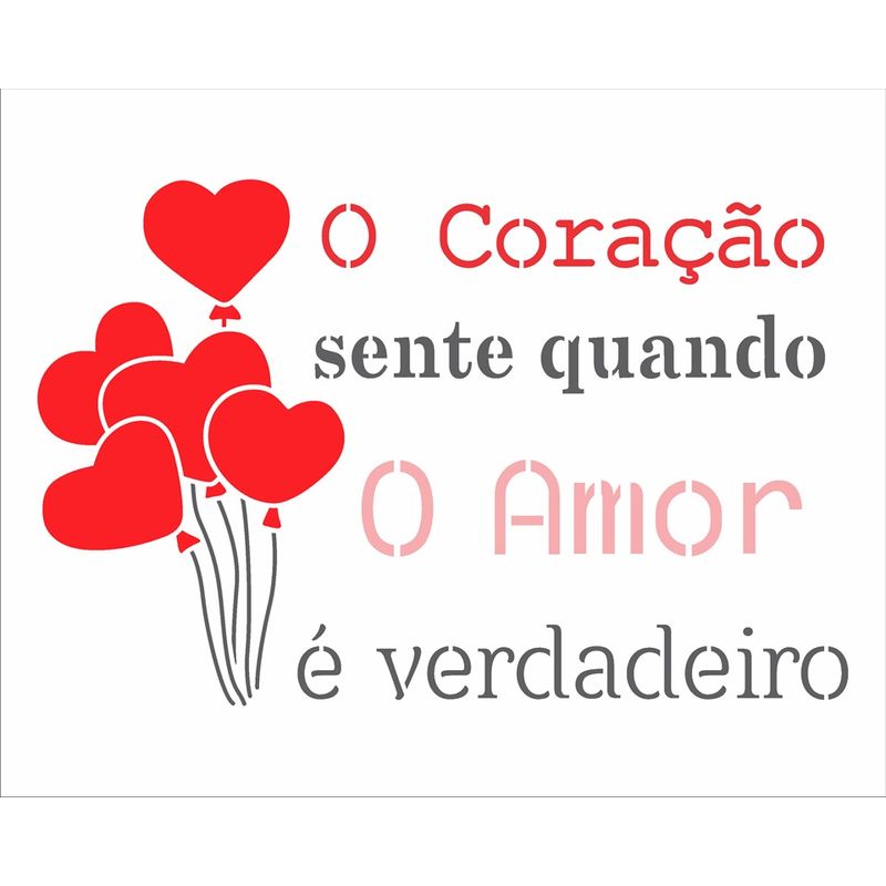 Stencil Pintura Amor - Frase o Amor 3271 20x25 Opa