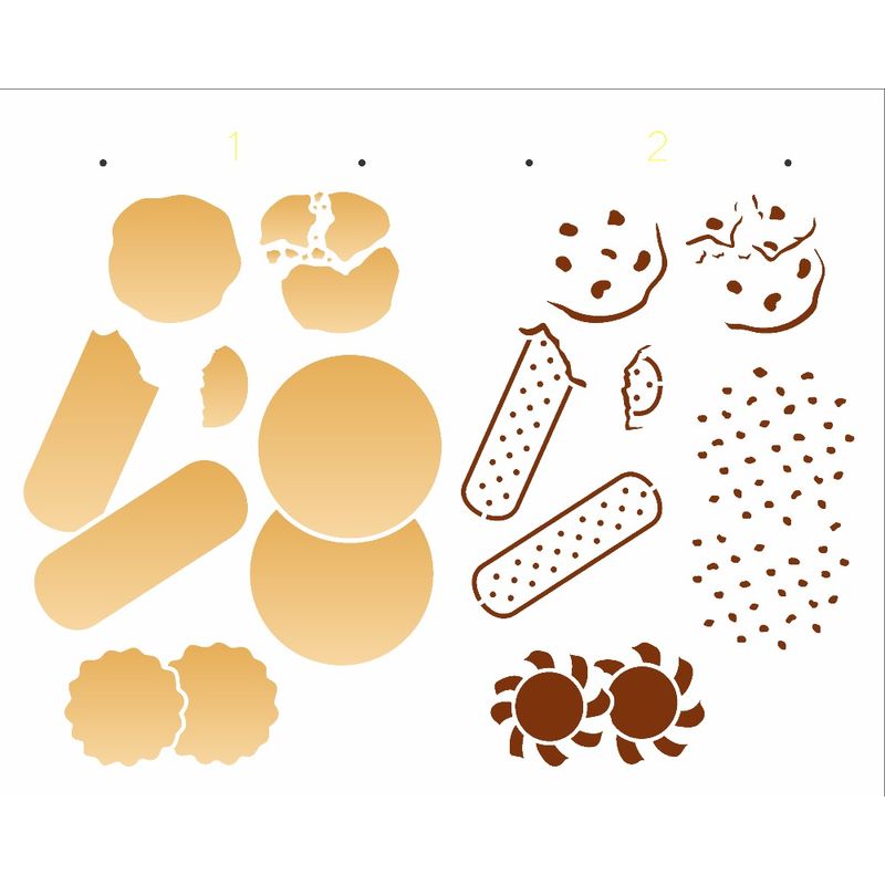 Stencil Pintura Pd Brasil Biscoitos 3216 20x25 Opa