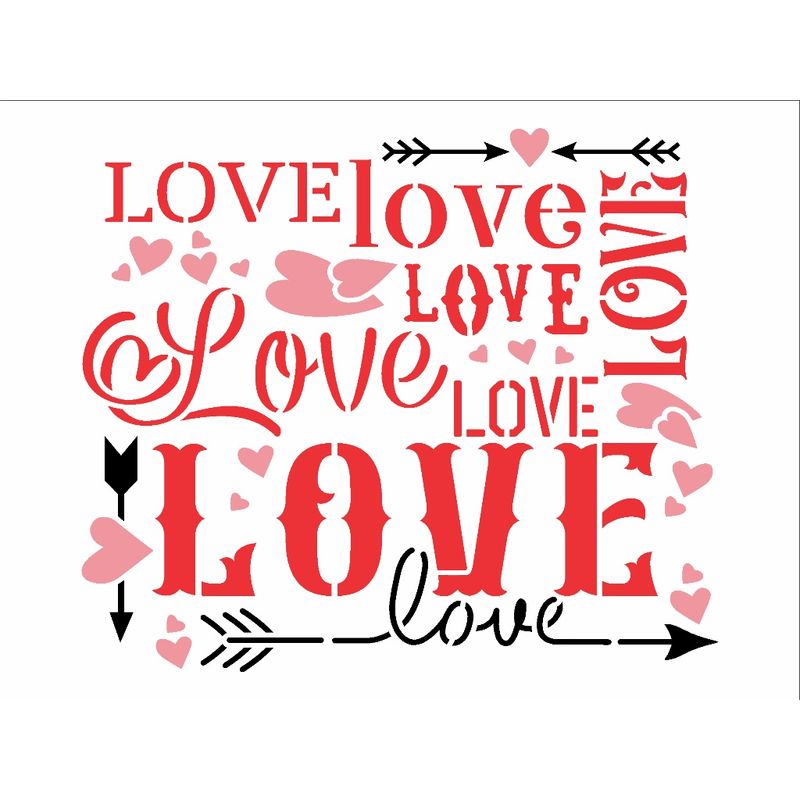 Stencil Pintura Amor - Estamparia Love 3257 15x20 Opa