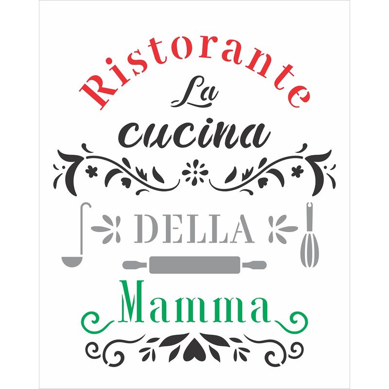 Stencil Pintura Frase Ristorante La Cuccina 3213 20x25 Opa