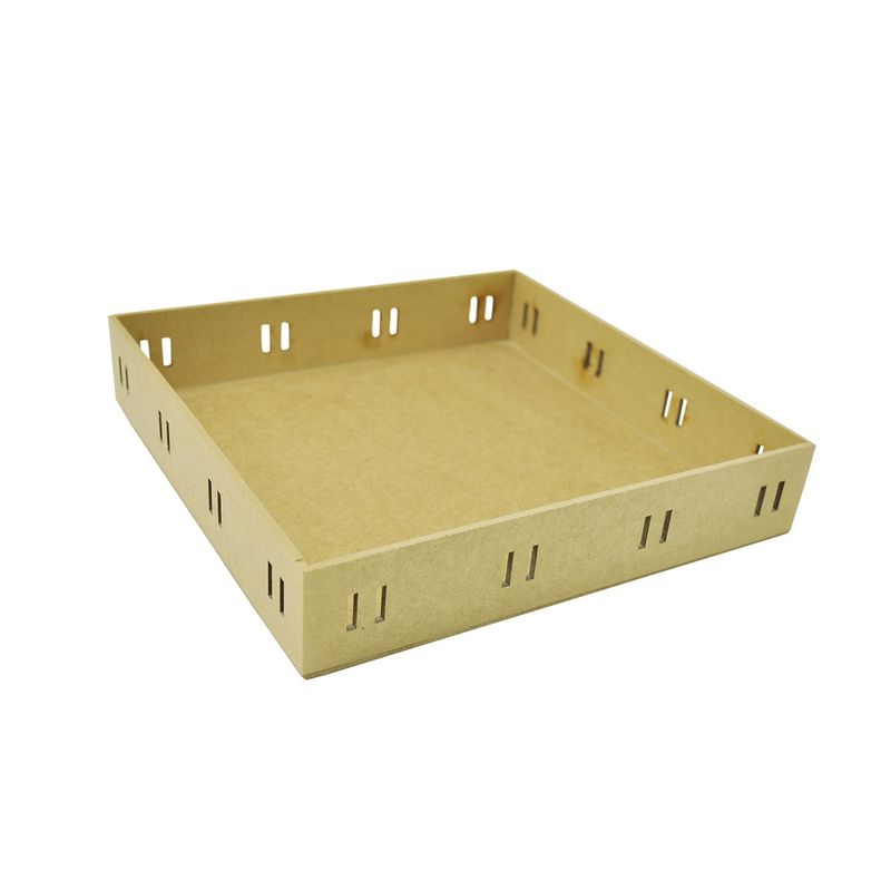 Bandeja Quadrada Passa Fita M 23x23x5 Mdf Madeira
