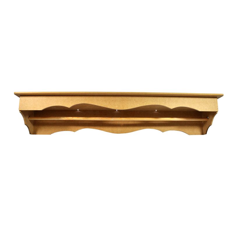 Prateleira Dupla Borda Ondulada com Varão e Led 90x17x17 Mdf Madeira