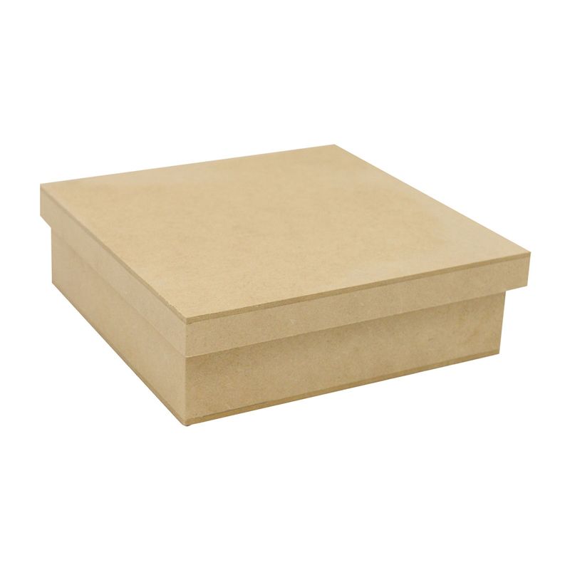 Caixa Quadrada Tampa Sapato 28x28x8 Mdf Madeira
