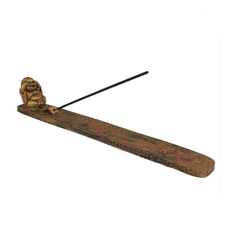 Incensário Barra Flor Buda Chinês Gordinho Altíssima Qualidade Resina Decorada