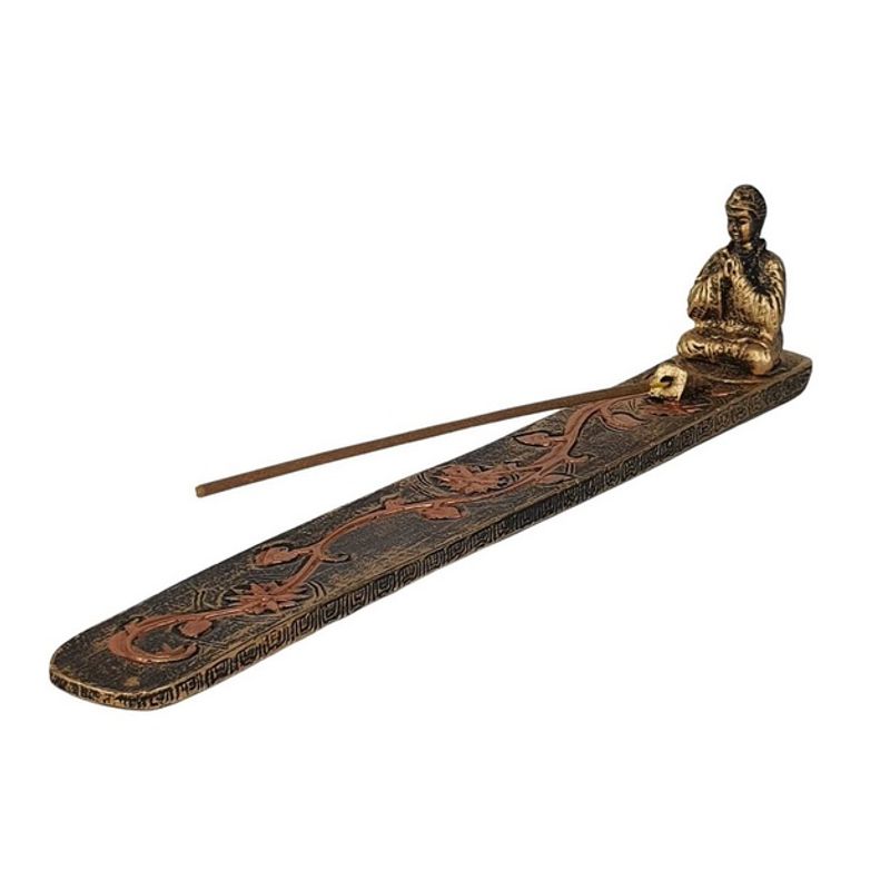 Incensário Barra Flor Buda Hindu Altíssima Qualidade Resina Decorada