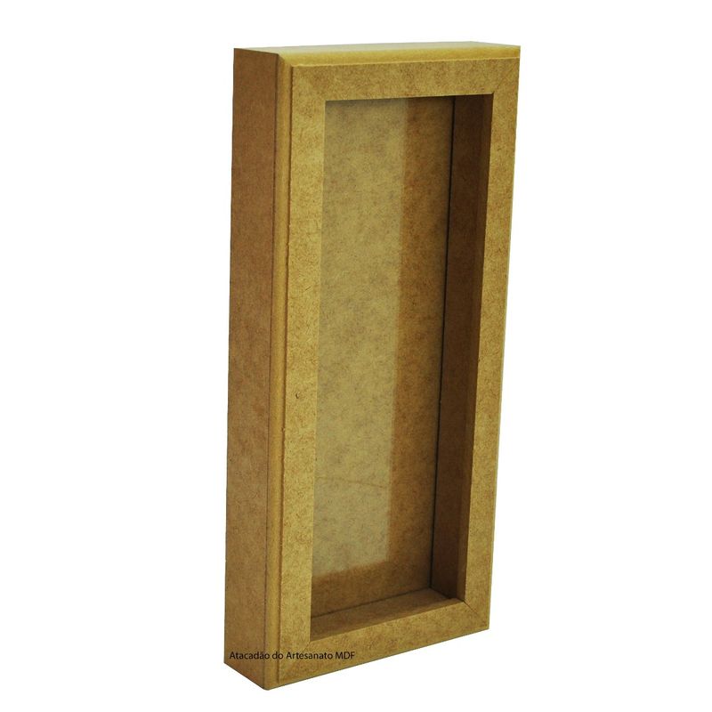 Quadro Scrapbook 26x11x4 com Vidro Mdf 6mm Madeira