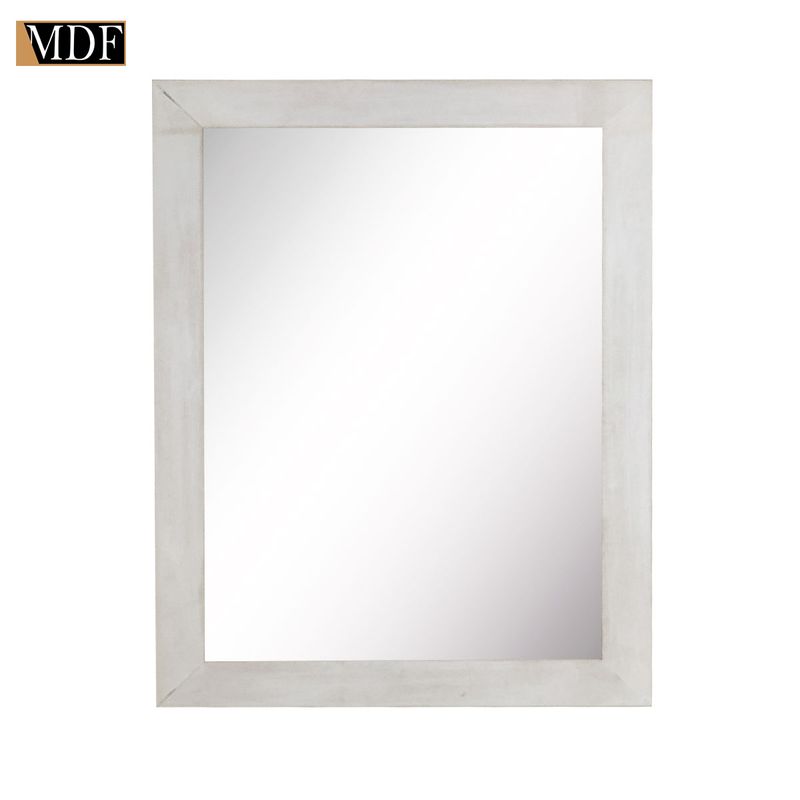 Espelho com Moldura Multiuso 30x40 Mdf Madeira Decorada BRANCO RUSTICO
