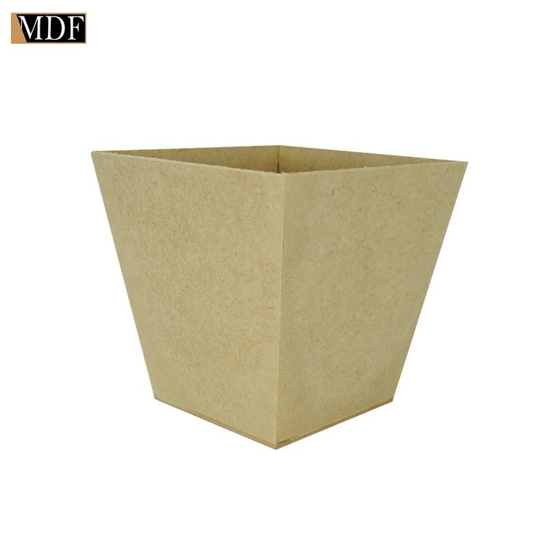 Kit 10 Cachepot Liso Borda Reta 13,5x13,5 Mdf Madeira