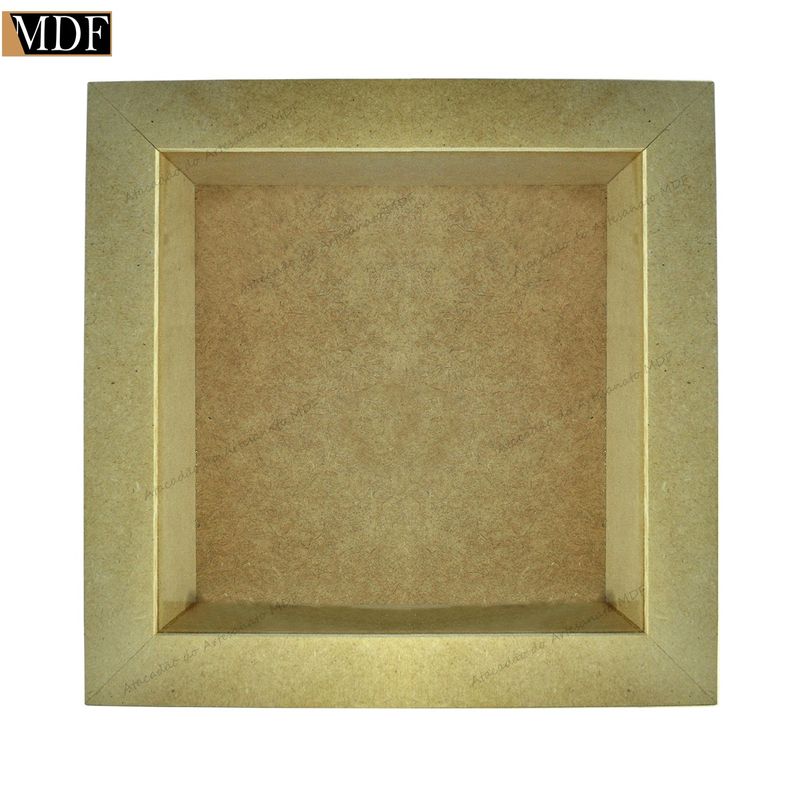 Quadro Porta Cenário 26x26x9 com Vidro Mdf Madeira