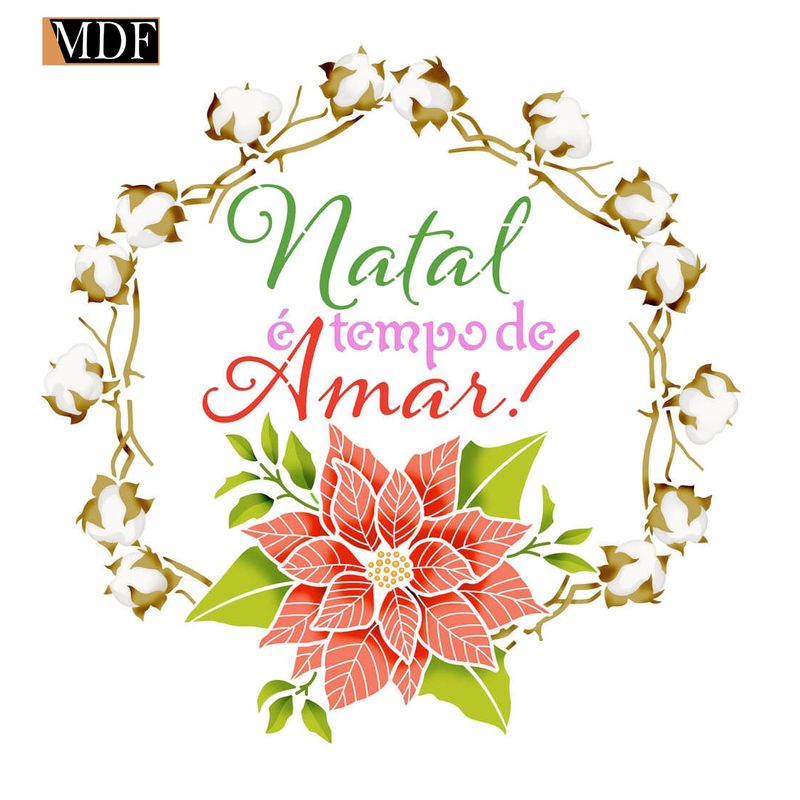 Stencil Pintura Natal Stxxvn-004 Natal É Tempo de Amar 25x25cm Litoarte
