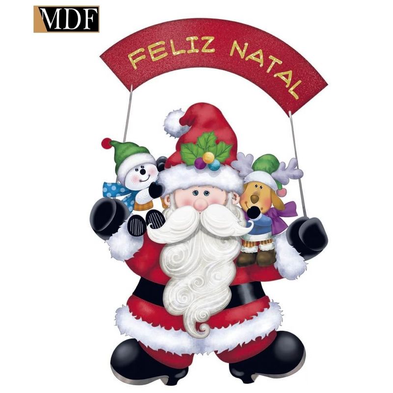 Aplique Decoupage em Mdf Natal Papai Noel 8cm Apmn8-137 Litoarte