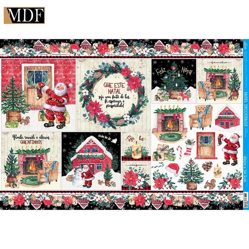 Papel Decoupage Que Este Natal Pdn-143 34,3x49cm Litoarte