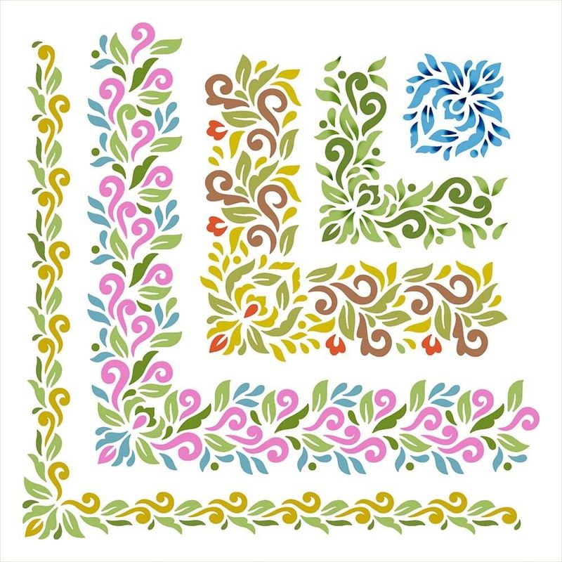 Stencil Pintura Cantoneiras 25x25cm Stxxv-042 Litoarte