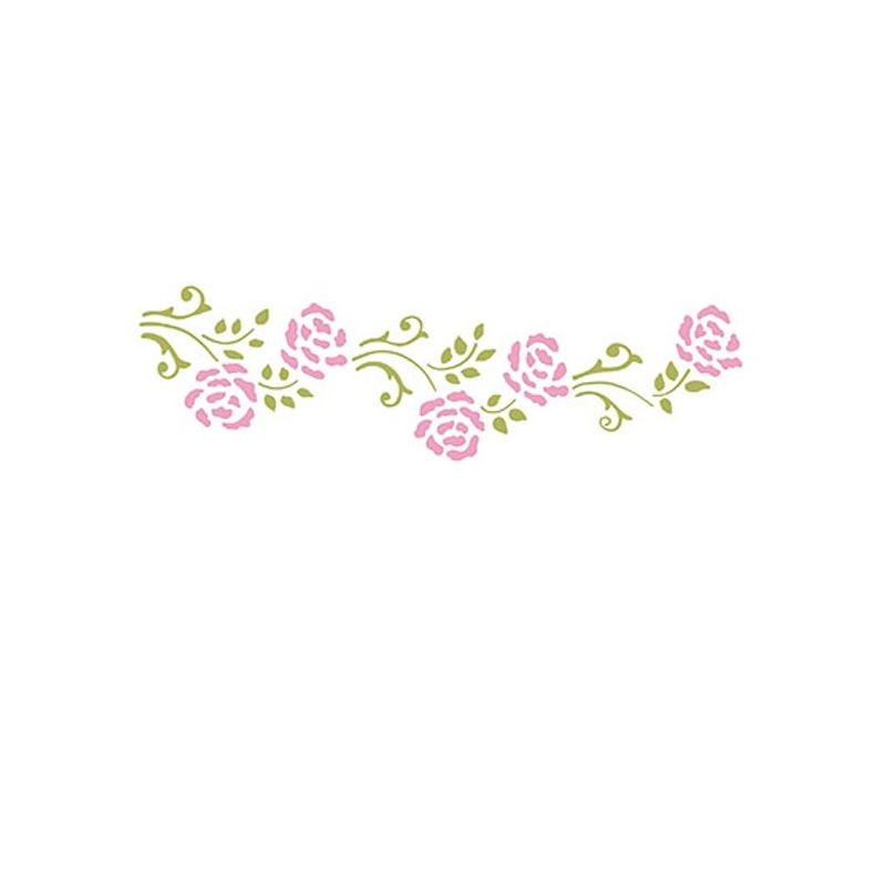 Stencil Pintura Simples Flores 17x6,5 Stp-059 Litoarte