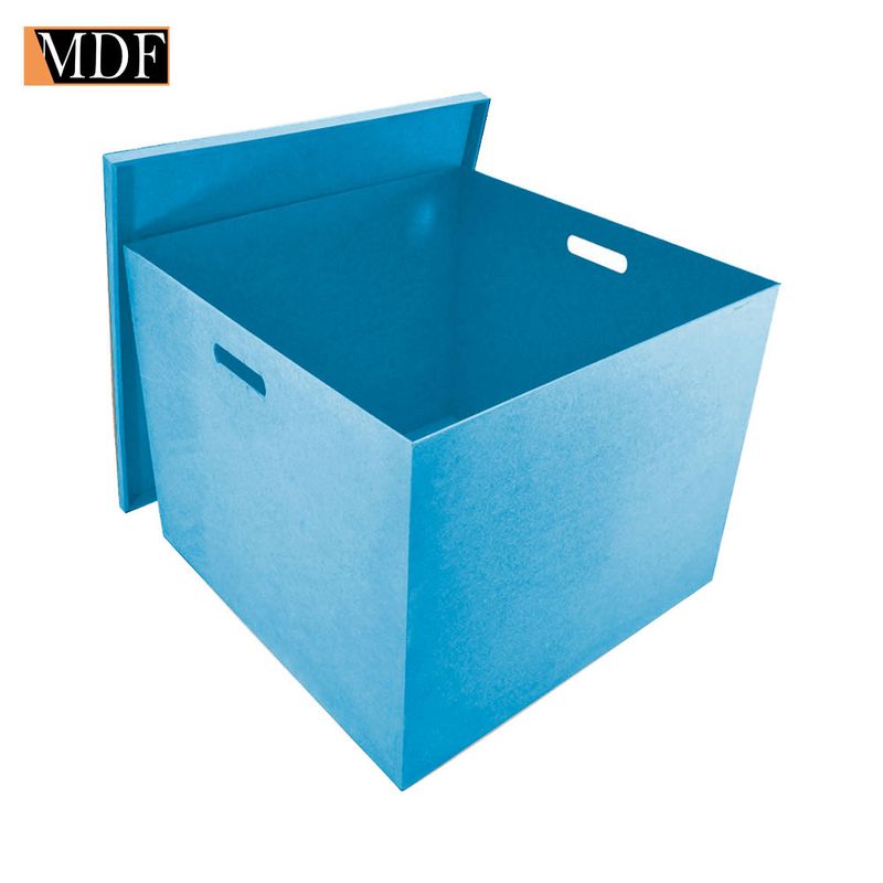 Caixa Quadrada Presente com Alça 45x45x45 Mdf 6mm Madeira Pintado AZUL BEBÊ