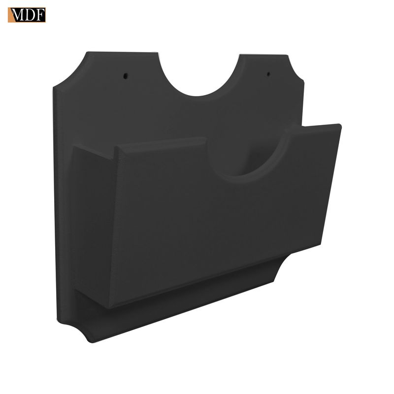 Porta Cartas 24x19x5,5 Mdf 6mm Madeira Pintado PRETO