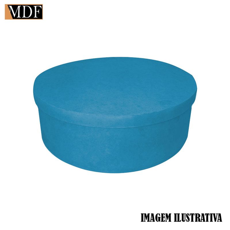 Caixa Redonda Tampa Sapato 30x15 Mdf Madeira Pintado AZUL BEBÊ