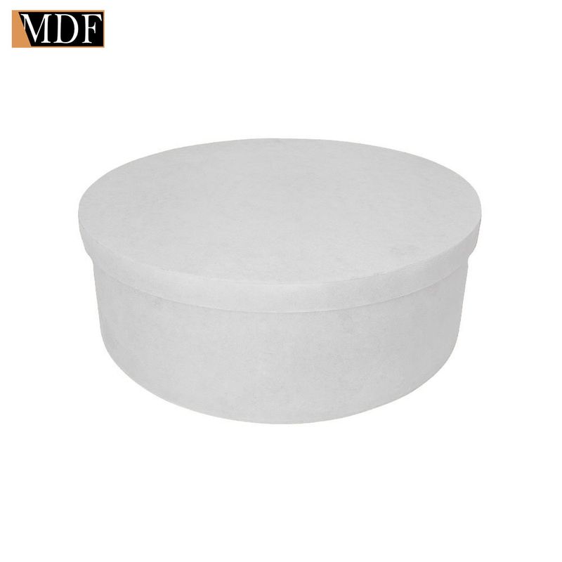 Caixa Redonda Tampa Sapato 30x15 Mdf Madeira Pintado BRANCO