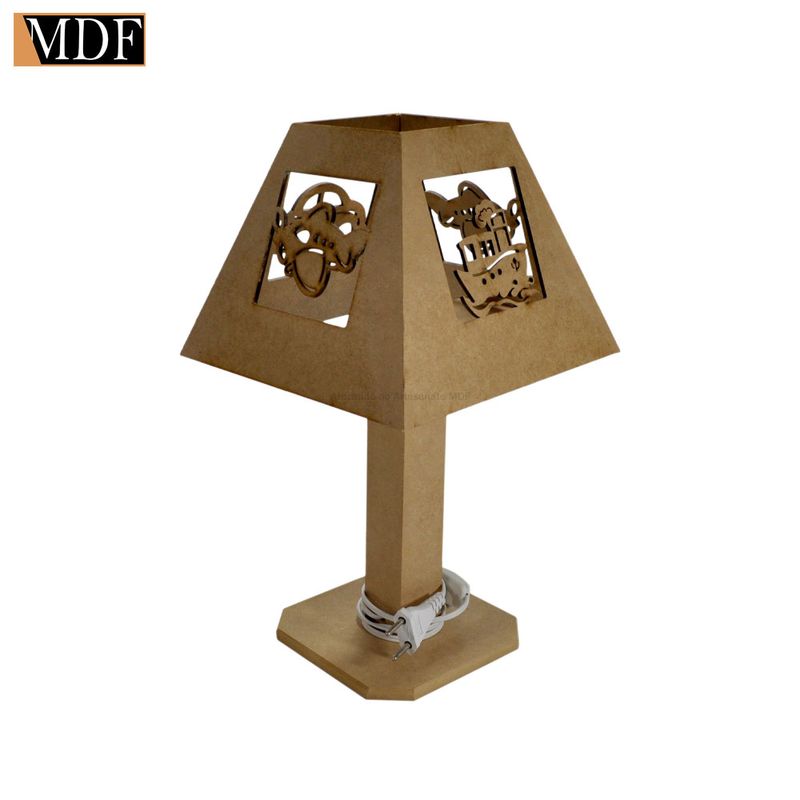 Abajur Bebê Brinquedos 3d Bivolt 37x21x21 Mdf Madeira