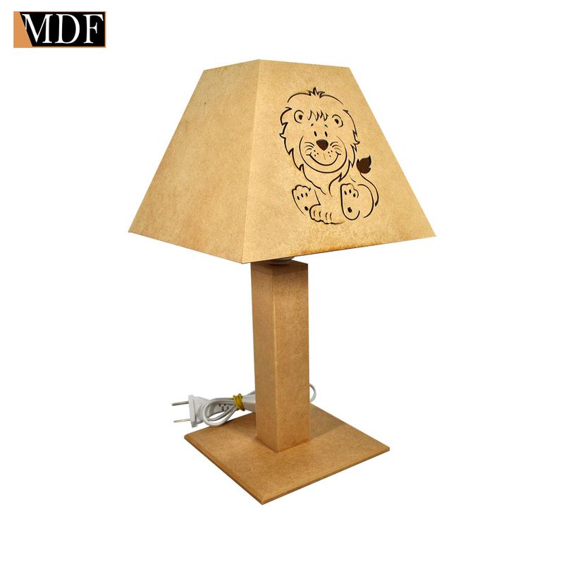 Abajur Bebê Novo Safari 2 Bivolt 21x21x37mdf Madeira