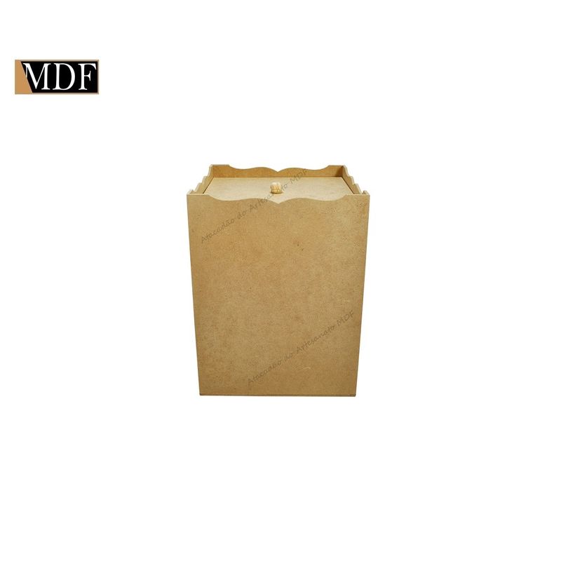 Lixeira Bebê Trabalhada Lisa 19x19x24 Mdf Madeira