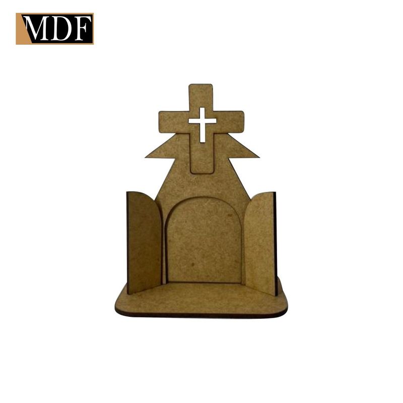 Porta Retrato Modelo Oratório Igreja 10x14 Mdf Madeira