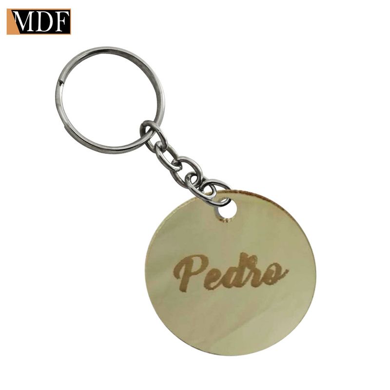 Chaveiro Personalizado em Acrilico com Argola 4cm Brinde Logo Diversas Cores DOURADO