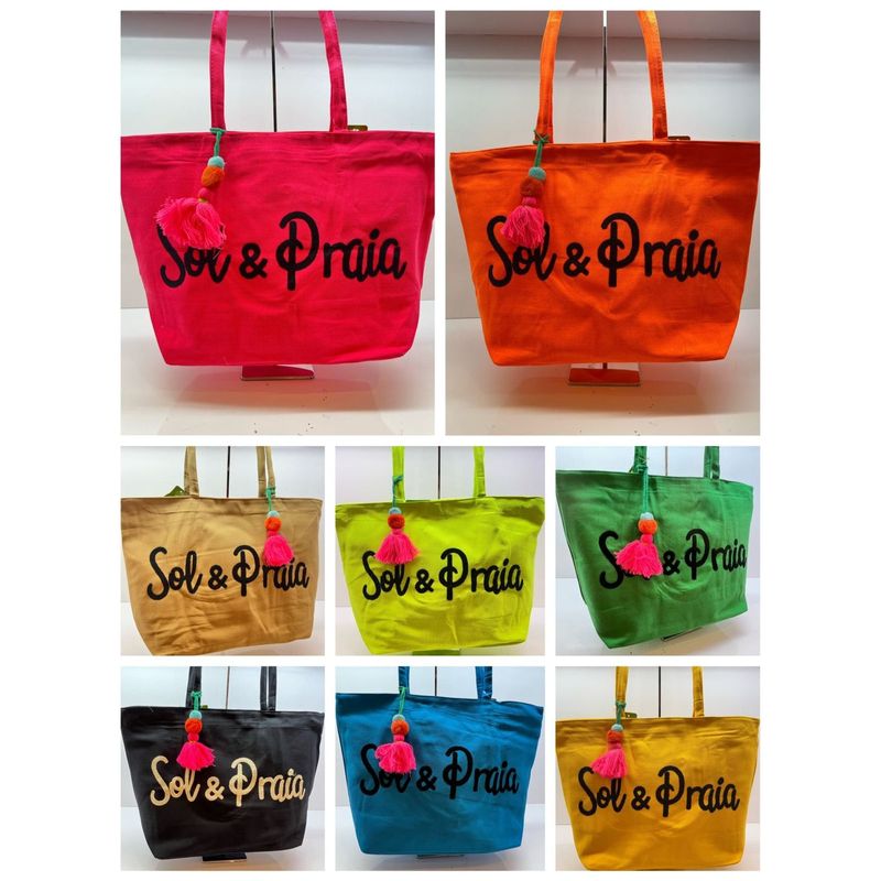 Bolsa Moda Praia Sol Lançamento Grande de Ombro Verão Tecido AMARELO