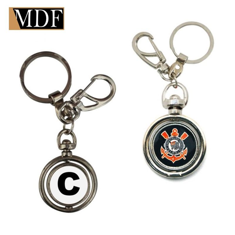 Chaveiro Giratório com Letra e Simbolo do Corinthians Produto Oficial LETRA C