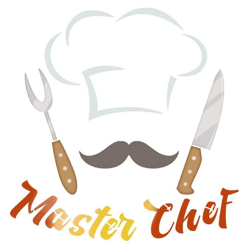 Stencil Pintura Coleção Rose Kit Cozinha Master Chef Stxx-248 20x20cm Litoarte