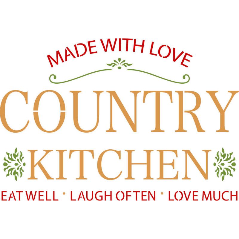 Stencil Pintura Cozinha Country Kitchen 21,1x17,2 Stm-731 Litoarte