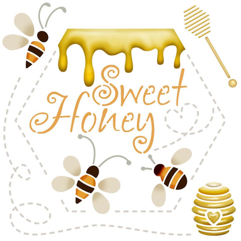 Stencil Pintura Sweet Honey Sta-163 14x14cm Litoarte