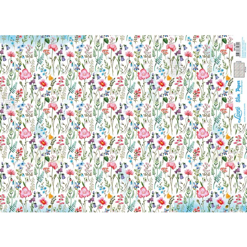 Slim Paper Decoupage Spl-067 Flores do Campo 47,3x33,8cm Litoarte