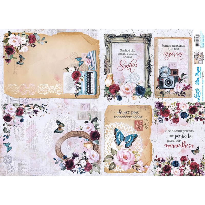 Slim Paper Decoupage Spl-068 Vintage Tags 47,3x33,8cm Litoarte