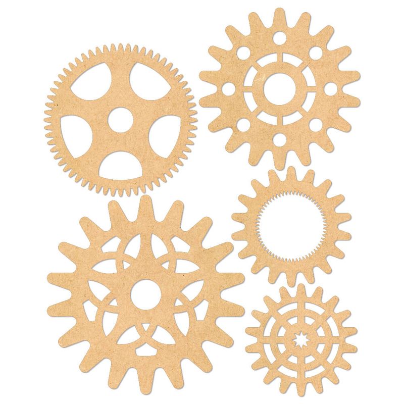 Aplique em Recorte de Mdf Mrlp-004 Steampunk Engrenagens Litoarte