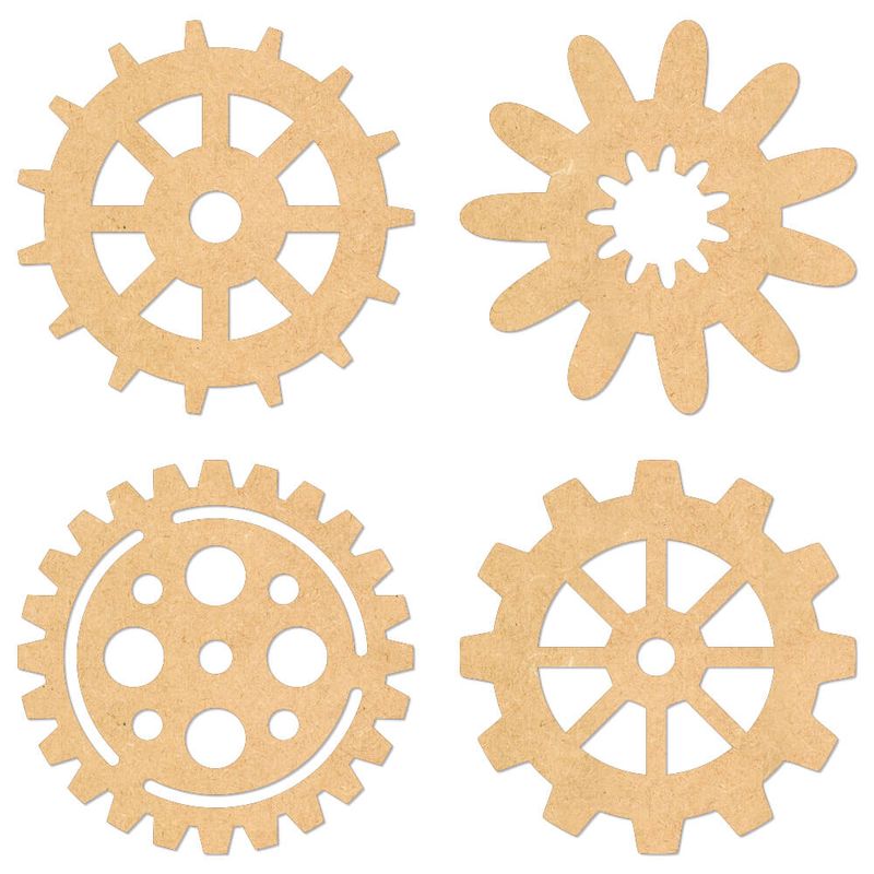 Aplique em Recorte de Mdf Mrlp-003 Steampunk Engrenagens Litoarte